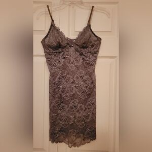 Lacy Grey Stretch Babydoll Set